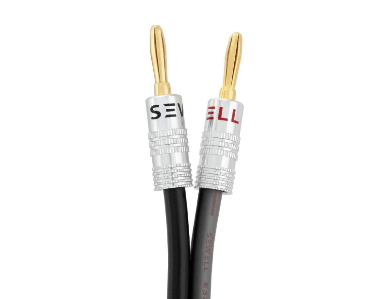 Sewell Silverback Speaker Wire by Sewell with Silverback Banana Plugs, 10 ft ,12 AWG, OFC, 259 Strand Count, Terminated - Image 1